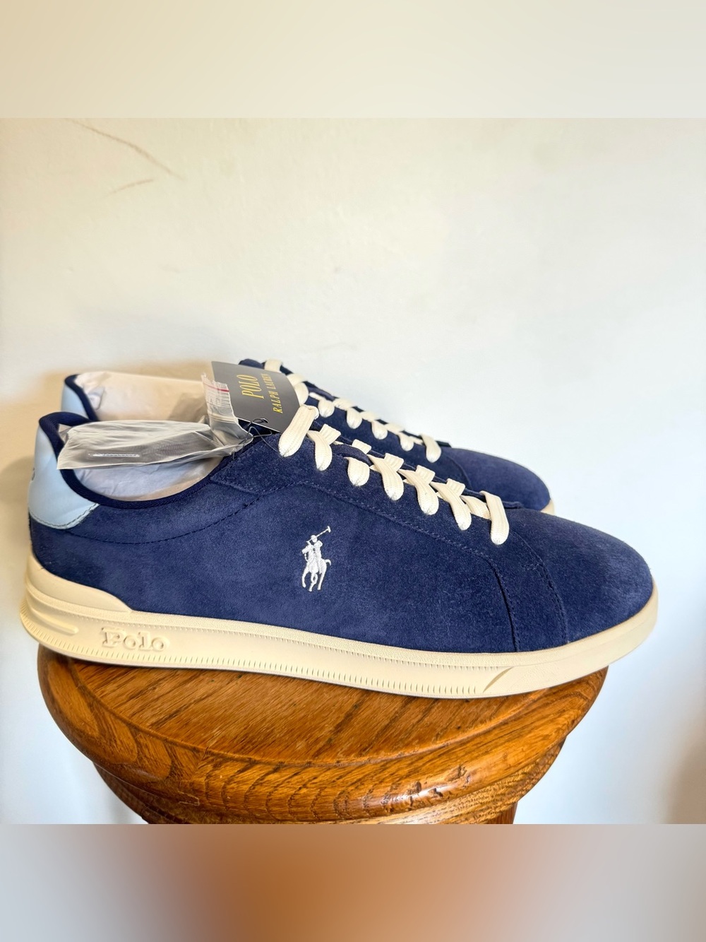 Polo Ralph Lauren Heritage Court II Suede Navy Blue Trainers US size 10.5 NWT!